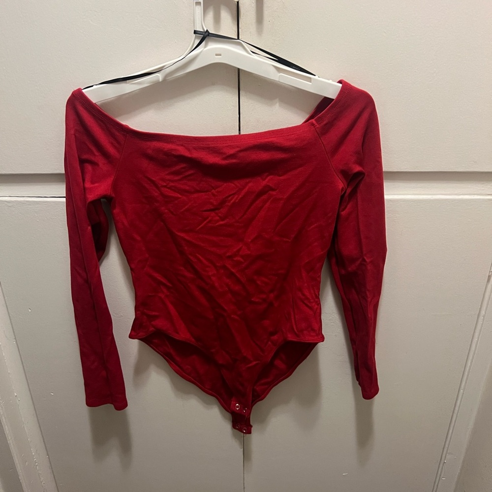 Forever 21 Red Off-Shoulder Bodysuit